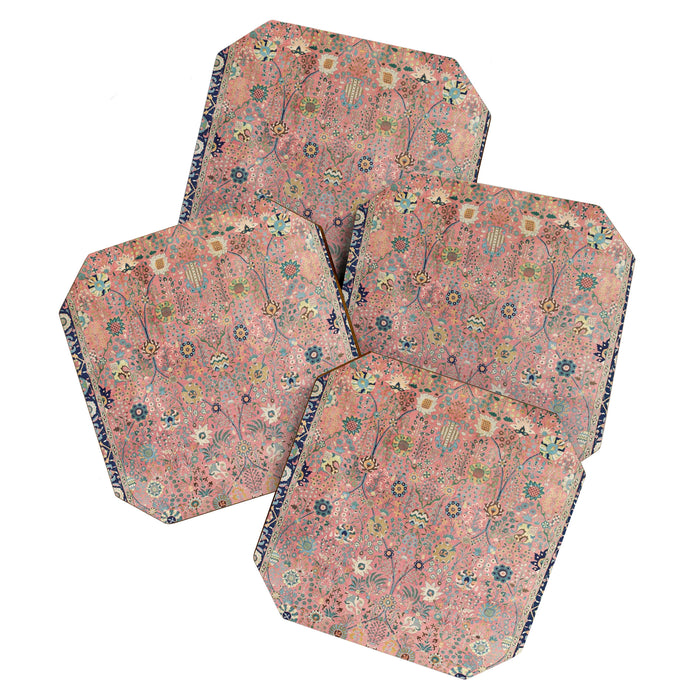 Rose Petag Tabriz Antique Persian Coaster Gallery Image 1