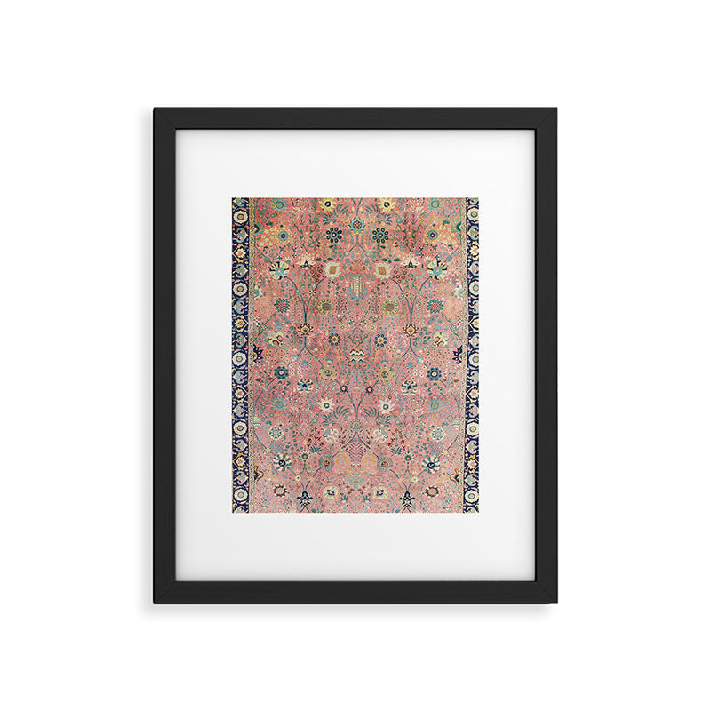 Rose Petag Tabriz Antique Persian Framed Art Print Gallery Image 5