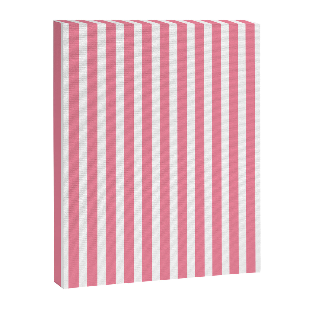 Rose Pink & White Cabana Stripe Canvas Print Gallery Image 8