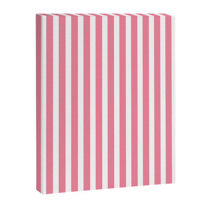 Rose Pink & White Cabana Stripe Canvas Print Gallery Image 1