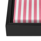 Rose Pink & White Cabana Stripe Framed Canvas Print Gallery Image 3