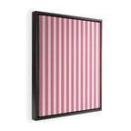 Rose Pink & White Cabana Stripe Framed Canvas Print Gallery Image 2