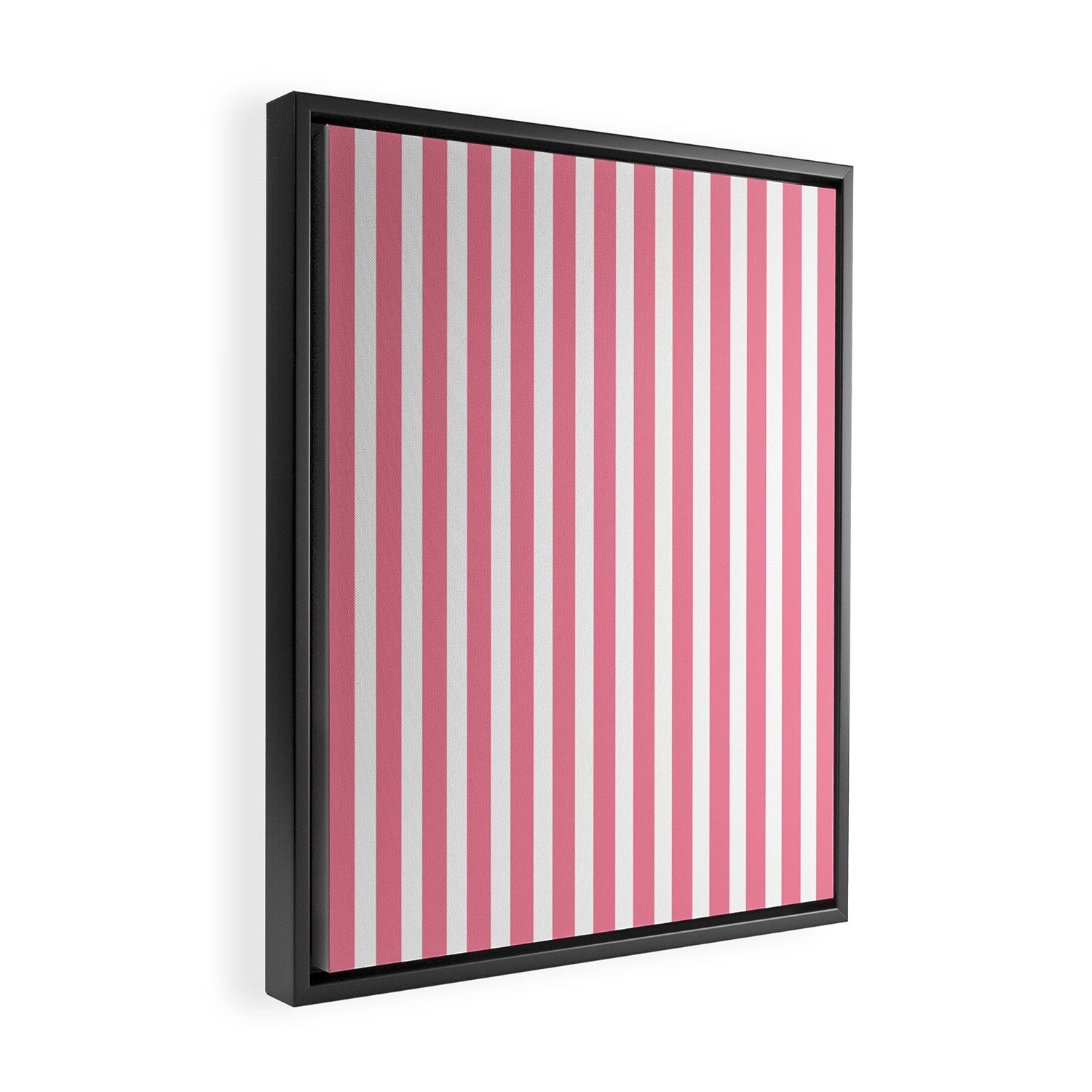 Rose Pink & White Cabana Stripe Framed Canvas Print Gallery Image 2