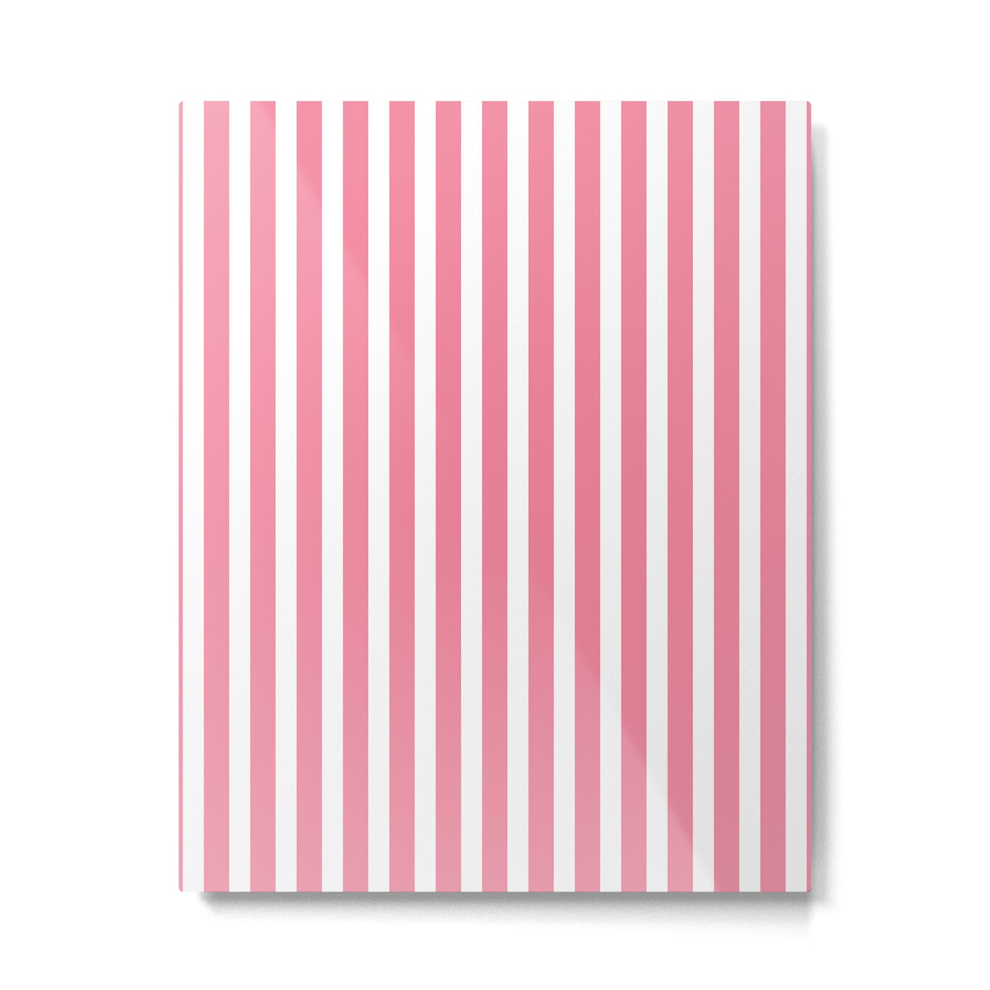 Rose Pink & White Cabana Stripe Metal Print Gallery Image 6