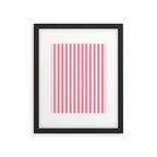 Rose Pink & White Cabana Stripe Framed Art Print Gallery Image 6