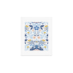 Scandinavian Butterfly Folk Art Pattern Art Print Gallery Image 1