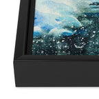 Snowy Northern Lights Forest Landscape Framed Canvas Print Gallery Image 3