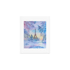 Snowy Parisian Christmas Watercolor Art Print Gallery Image 1
