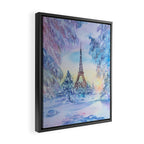 Snowy Parisian Christmas Watercolor Framed Canvas Print Gallery Image 2