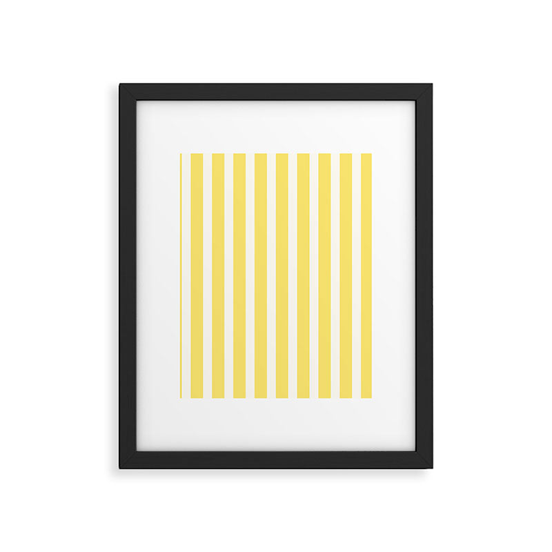 Sunshine Yellow Simple Stripe Framed Art Print Gallery Image 6