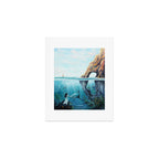 Surreal Ocean Dream 'Fairy Girl and the Shark' Art Print Gallery Image 1