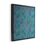 Teal Purple Gold Quatrefoil Moroccan Pattern II Framed Canvas Print Gallery Image 2