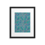 Teal Purple Gold Quatrefoil Moroccan Pattern II Framed Art Print Gallery Image 6