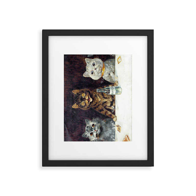 'The Bachelor Party' Vintage Cat Art by Louis Wain Cat Art Framed Art Print Gallery Image 5