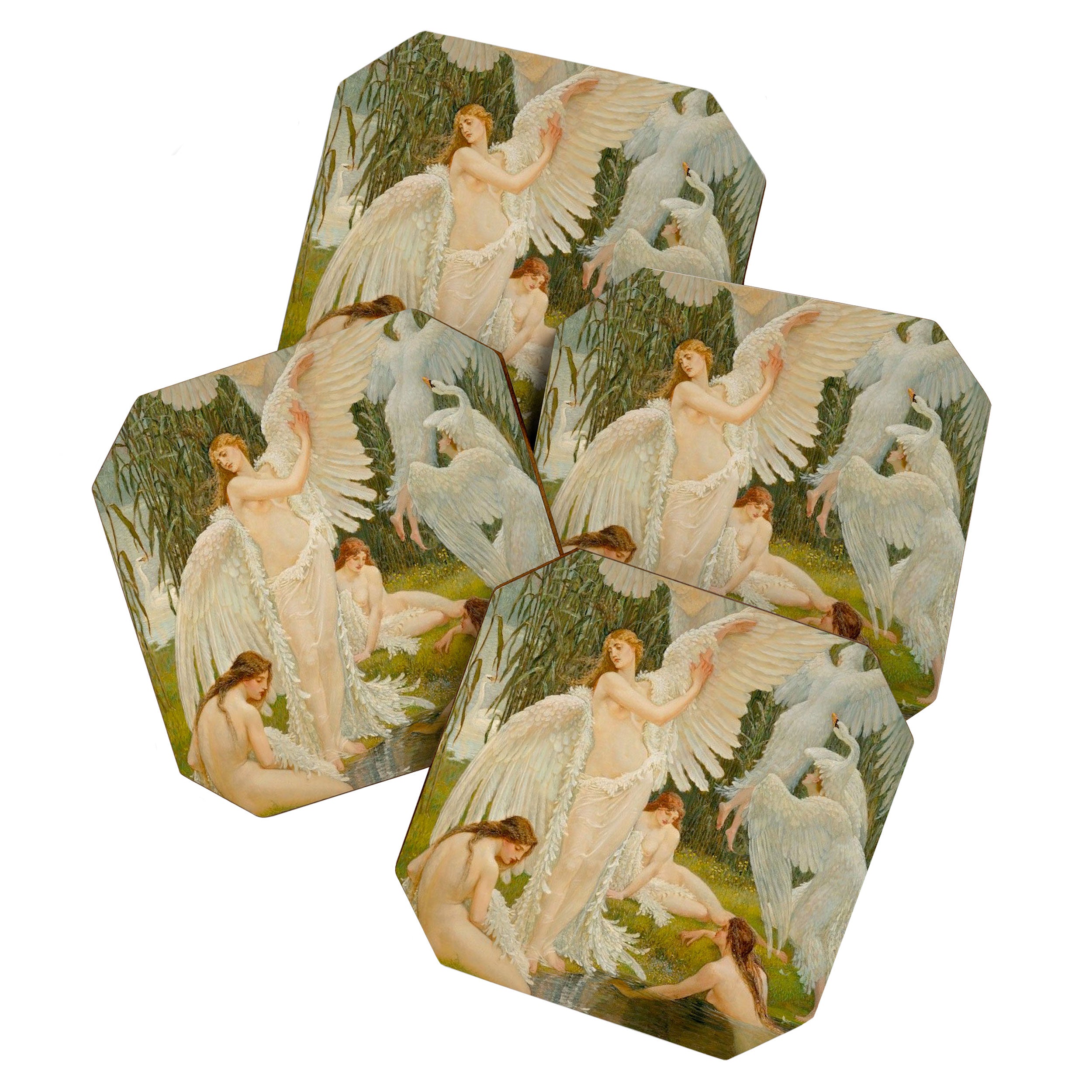 The Swan Maidens by Walter Crane Coaster Gallery Image 1