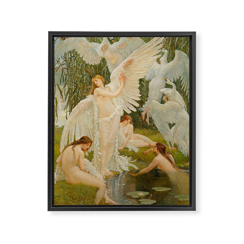 The Swan Maidens by Walter Crane Framed Canvas Print Gallery Image 6