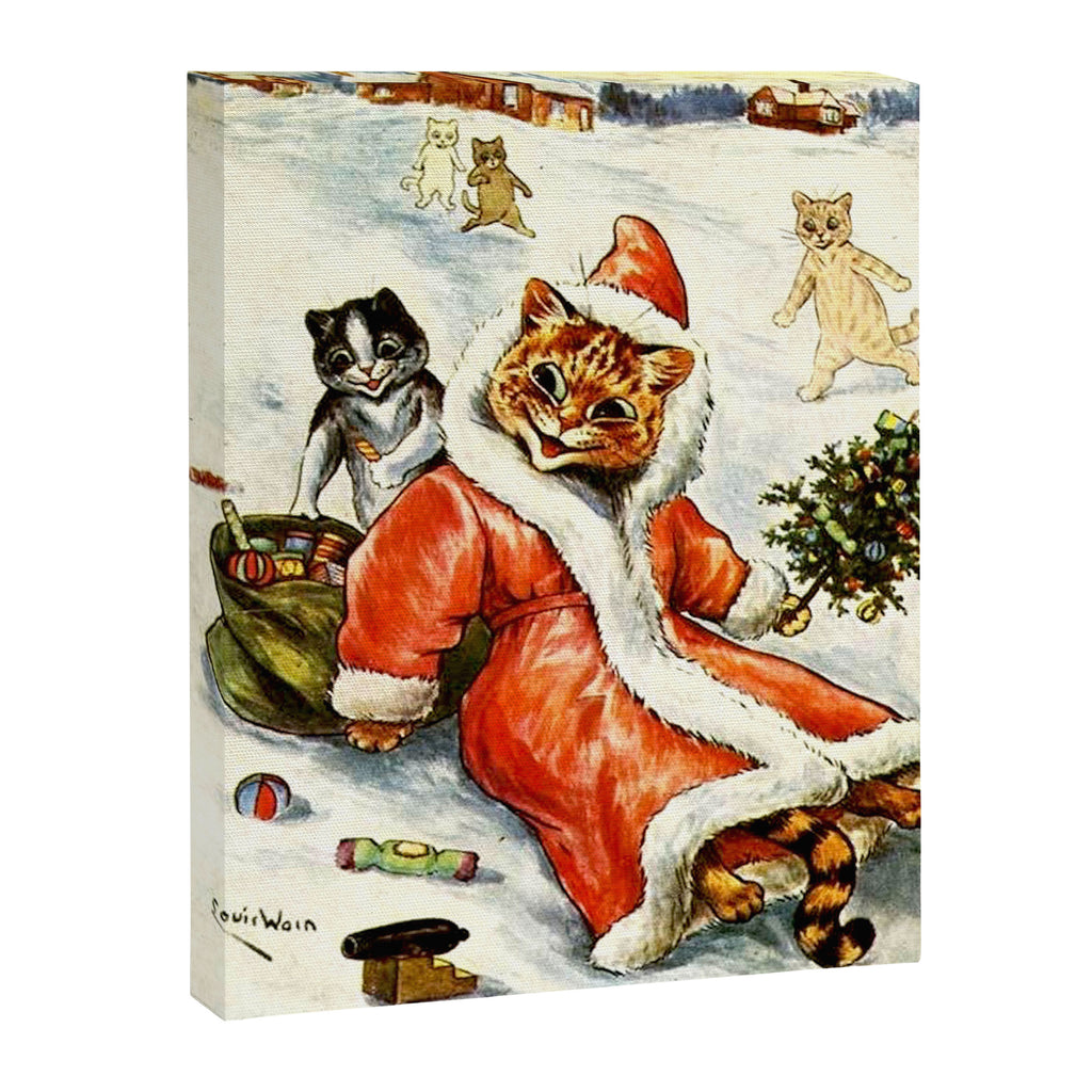 'To Wish You A Merry Christmas' by Louis Wain Canvas Print Gallery Image 6