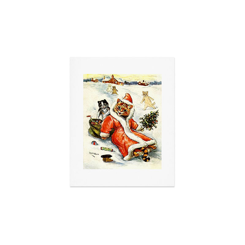 'To Wish You A Merry Christmas' by Louis Wain Art Print Gallery Image 1