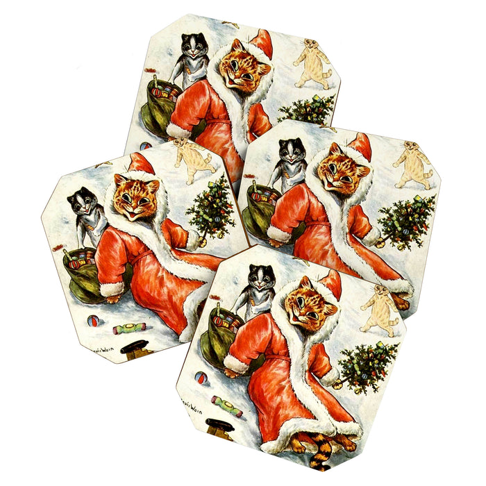 'To Wish You A Merry Christmas' by Louis Wain Coaster Gallery Image 1