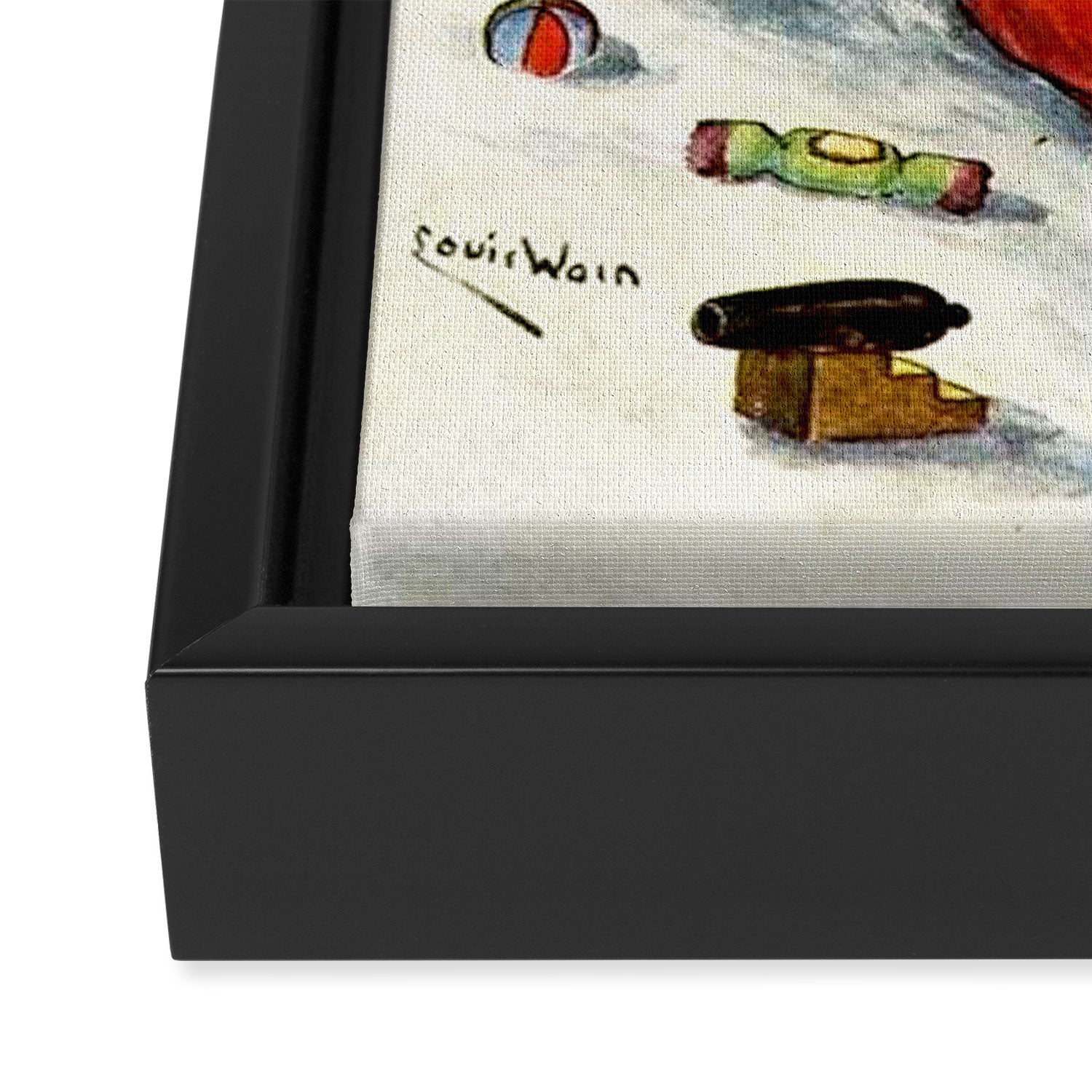 'To Wish You A Merry Christmas' by Louis Wain Framed Canvas Print Gallery Image 3