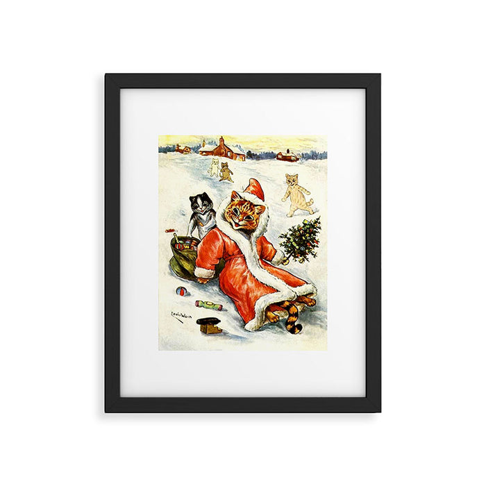 'To Wish You A Merry Christmas' by Louis Wain Framed Art Print Gallery Image 1