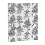 Toile de Jouy Exotic Jungle Monkeys Black & White Canvas Print Gallery Image 8