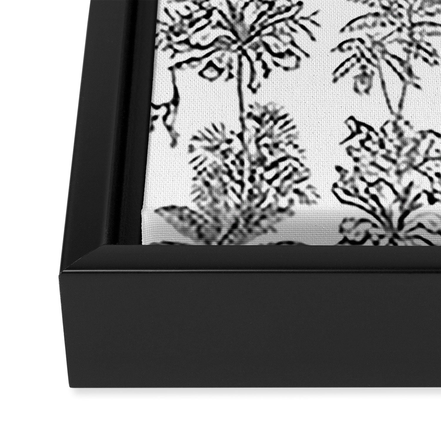 Toile de Jouy Exotic Jungle Monkeys Black & White Framed Canvas Print Gallery Image 3