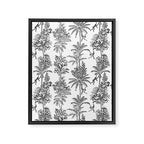 Toile de Jouy Exotic Jungle Monkeys Black & White Framed Canvas Print Gallery Image 8
