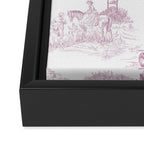 Toile de Jouy French Vintage Rose Lilac Blush & White Framed Canvas Print Gallery Image 3