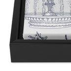 Toile de Jouy Modern Vintage French Lovers Blue & White Art Print Framed Canvas Print Gallery Image 3