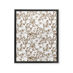Toile de Jouy Modern Vintage Summer Picnic Girls Brown & White Framed Canvas Print Gallery Image 8