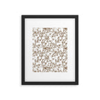 Toile de Jouy Modern Vintage Summer Picnic Girls Brown & White Framed Art Print Gallery Image 6
