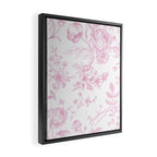Toile de Jouy Pink Vintage French Floral Framed Canvas Print Gallery Image 2