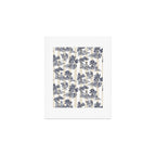 Toile de Jouy Vintage French Beige Cream & White Stripe Art Print Gallery Image 1