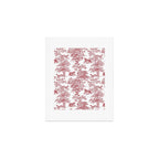 Toile de Jouy Vintage French Exotic Jungle Forest Red & White Art Print Gallery Image 1