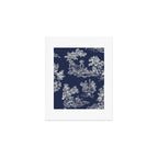 Toile de Jouy Vintage French Navy Blue & White Art Print Gallery Image 1