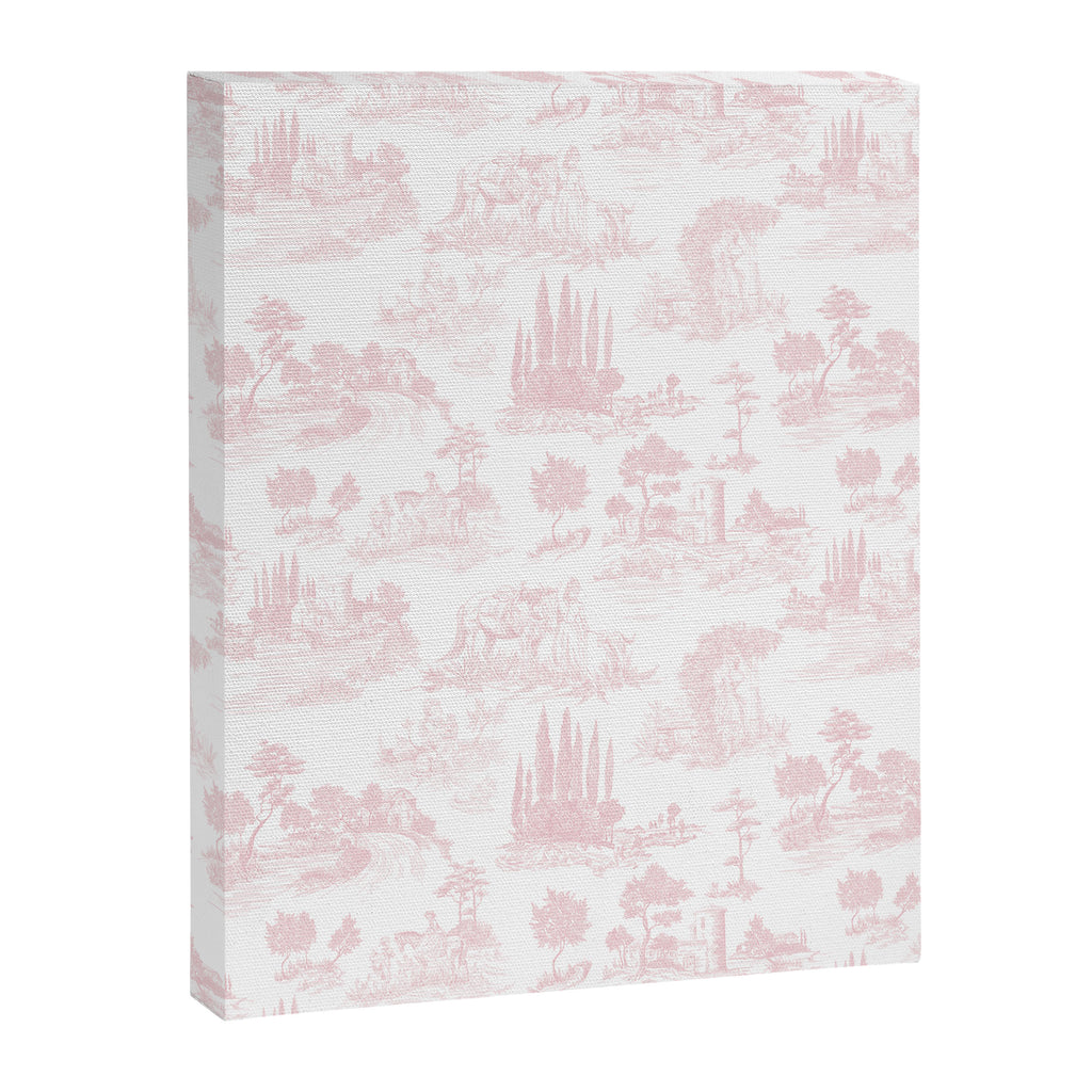 Toile de Jouy Vintage French Romantic Pastoral Baby Pink & White Canvas Print Gallery Image 8
