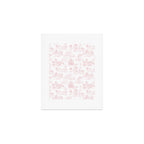 Toile de Jouy Vintage French Romantic Pastoral Baby Pink & White Art Print Gallery Image 1