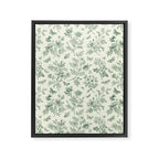 Toile de Jouy Wild Roses & Butterflies Forest Green Floral Framed Canvas Print Gallery Image 8