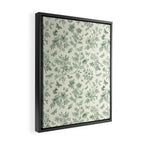 Toile de Jouy Wild Roses & Butterflies Forest Green Floral Framed Canvas Print Gallery Image 2