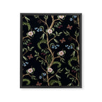 Tropical Chinoiserie Dark Peony Floral Framed Canvas Print Gallery Image 6