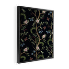 Tropical Chinoiserie Dark Peony Floral Framed Canvas Print Gallery Image 2