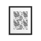Tropical Toile de Jouy Exotic Safari Lion & Giraffe Framed Art Print Gallery Image 6