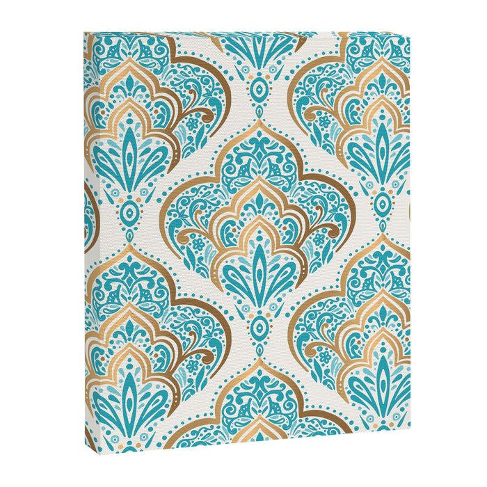 Turquoise Golden Moroccan Baroque Pattern II Canvas Print Gallery Image 1