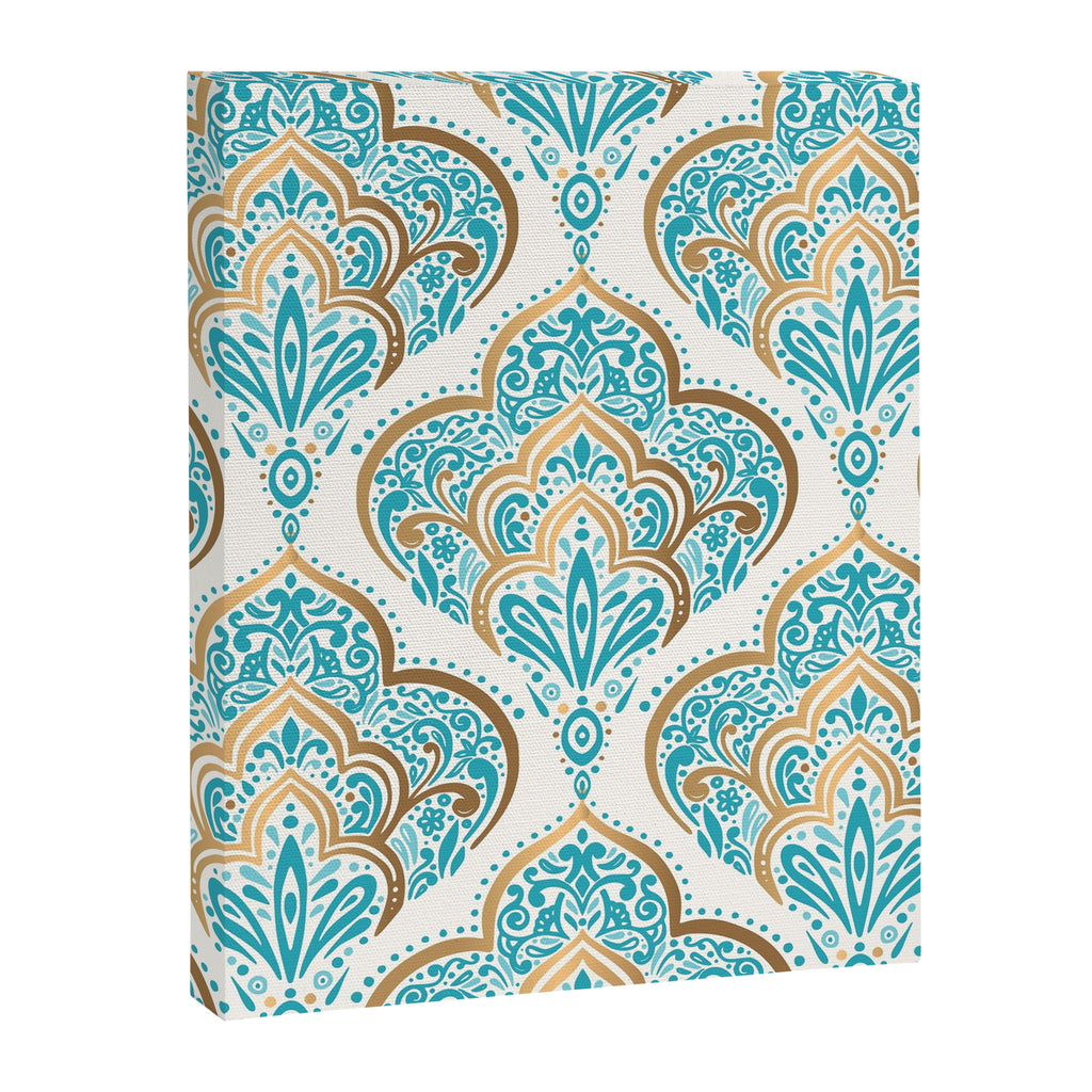 Turquoise Golden Moroccan Baroque Pattern II Canvas Print Gallery Image 8