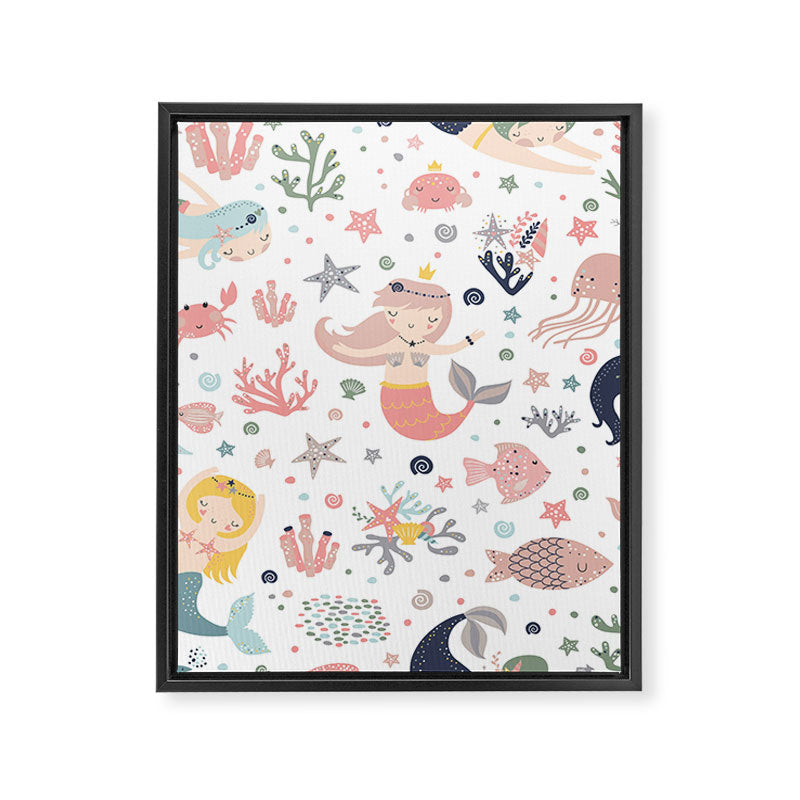 Under The Sea Magical Mermaids & Starfish Framed Canvas Print Gallery Image 8