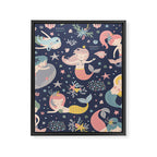 Under The Sea Mermaids, Whale & Starfish Framed Canvas Print Gallery Image 8