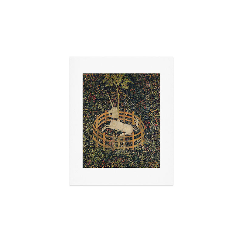 Unicorn In Captivity 'The Lady and the Unicorn' Medieval Tapestry Art Print Gallery Image 1