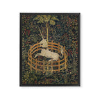 Unicorn In Captivity 'The Lady and the Unicorn' Medieval Tapestry Framed Canvas Print Gallery Image 6