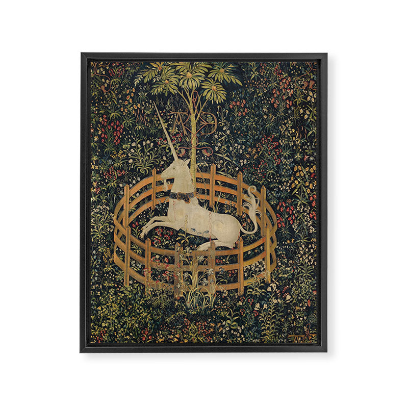 Unicorn In Captivity 'The Lady and the Unicorn' Medieval Tapestry Framed Canvas Print Gallery Image 6